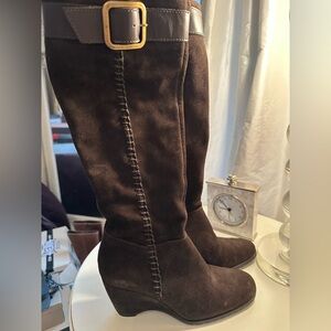 Suede wedge boots. Brand new.